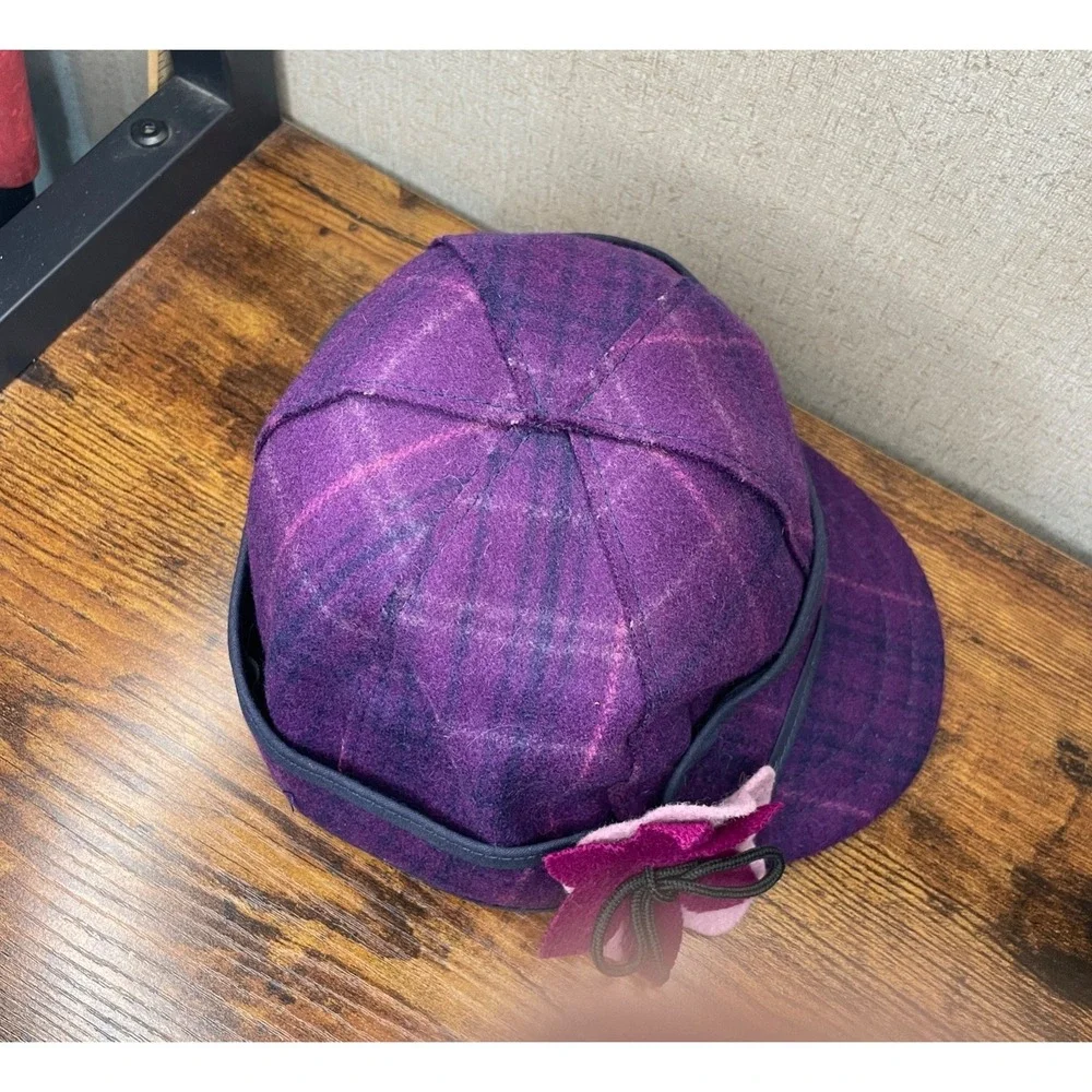 Lil' Stormy Kromer Petal Pusher XL Girls Hat Purple Passion Wool Made In USA